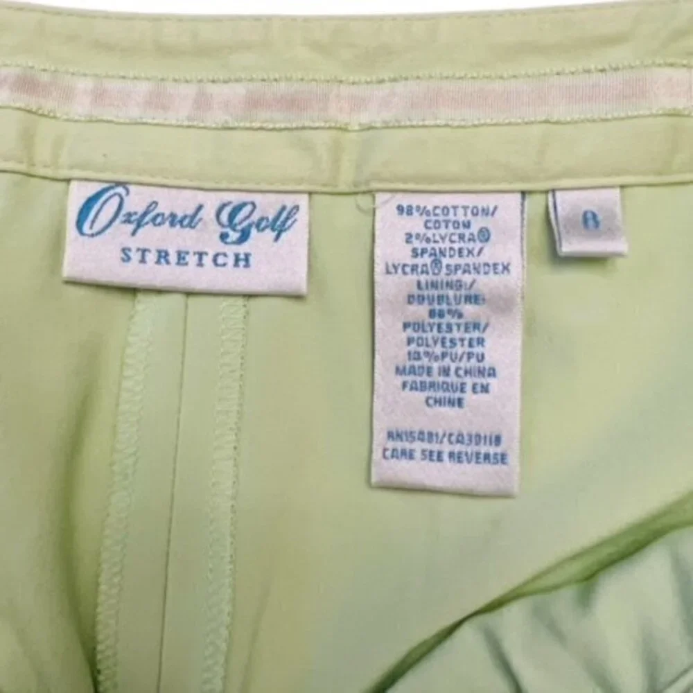 🛍️2 for $25 Sale🛍️ OXFORD GOLF Stretch‎ 8 SKORT SKIRT Green Pink Stitching